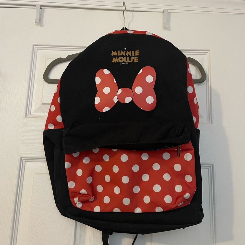 Disney Minnie Mouse Red and Black Polka Dot Backpack
